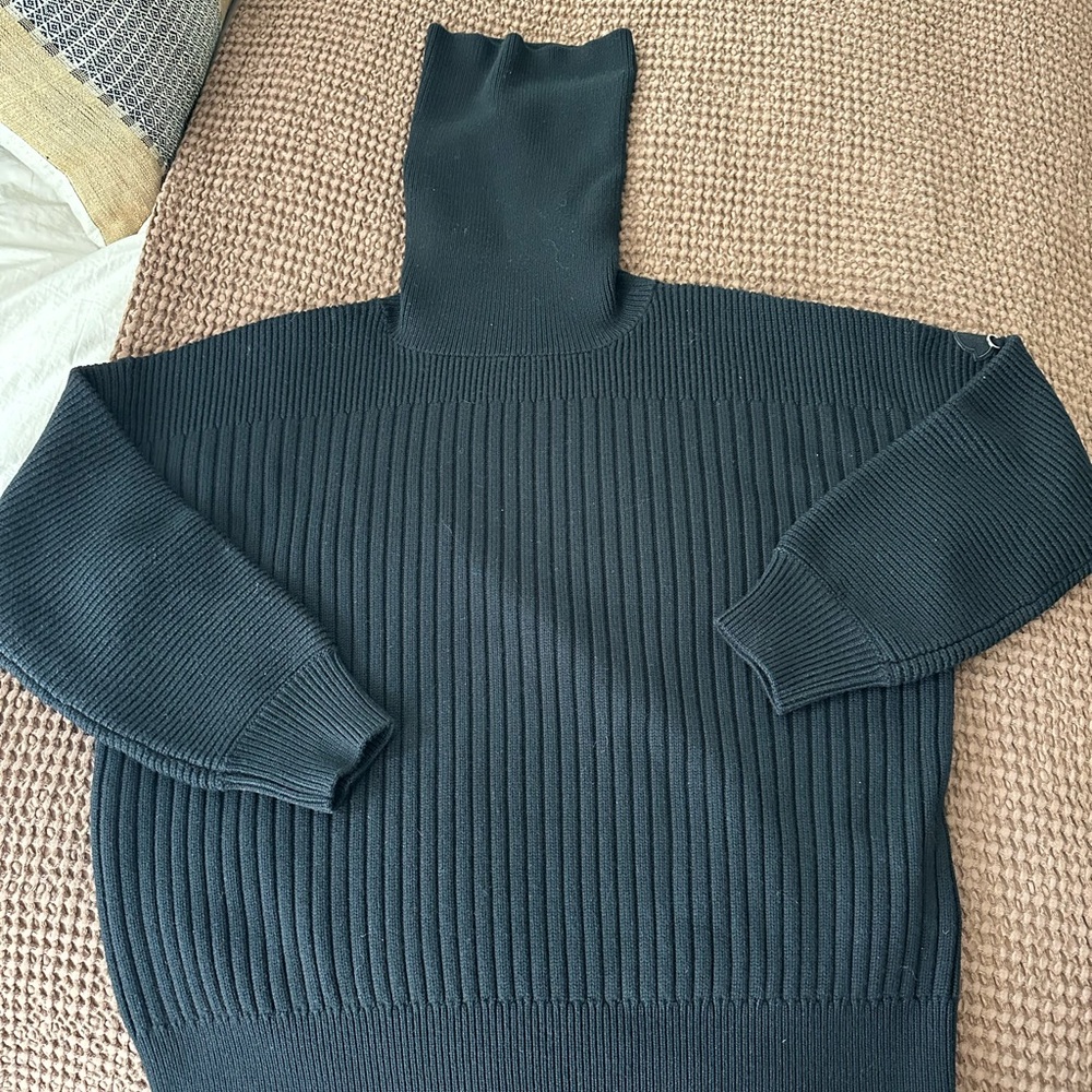 Moncler x Willow Smith Roll Neck Knit ribbed black sweater! NWOT